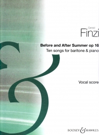 Finzi Before And After Summer Op16 Baritone, Piano Sheet Music Songbook