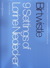 Birtwistle 9 Settings Of Lorine Niedecker Sop/vc Sheet Music Songbook