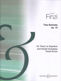 Finzi Two Sonnets Op12 Tenor Or Soprano & Piano Sheet Music Songbook