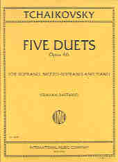 Tchaikovsky 5 Duets Op46 Soprano Mezzo Soprano Pf Sheet Music Songbook
