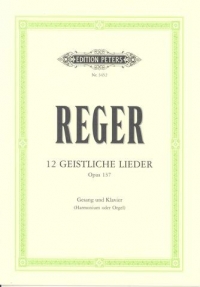 Reger 12 Geistliche Lieder Op137 German Med Voice Sheet Music Songbook