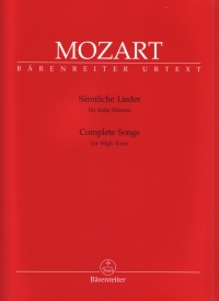 Mozart Complete Songs For High Voice & Piano Sheet Music Songbook