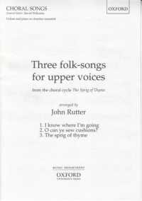 Rutter 3 Folk Songs For Upper Voices Sheet Music Songbook