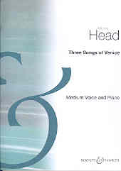 Head 3 Songs Of Venice Medium Voice & Piano Sheet Music Songbook