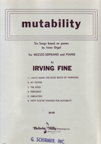 Fine Mutability Mezzo-soprano & Piano Sheet Music Songbook