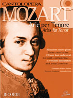 Cantolopera Mozart Arias For Tenor Book & Cd Sheet Music Songbook