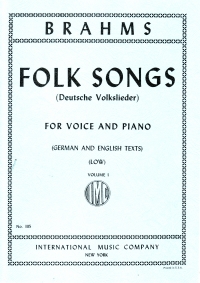 Brahms Folk Songs 42 Vol 1 Low Voice Sheet Music Songbook