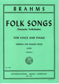 Brahms Folk Songs 42 Vol 2 Low Voice Sheet Music Songbook