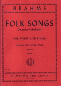 Brahms Folk Songs (42) Vol 1 High Voice German Eng Sheet Music Songbook