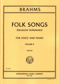 Brahms Folk Songs (42) Vol 2 High Voice German Eng Sheet Music Songbook