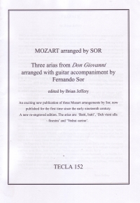 Mozart 3 Arias From Don Giovanni Sor Voice&guitar Sheet Music Songbook