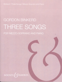 Binkerd 3 Songs Medium Voice & Piano Sheet Music Songbook