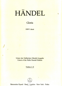 Handel Gloria (hwv Deest) Voice Violin Part Sheet Music Songbook
