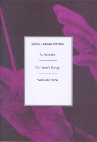 Arensky Six Childrens Songs Archive Sheet Music Songbook