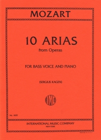 Mozart 10 Arias From Operas Bass & Piano Sheet Music Songbook
