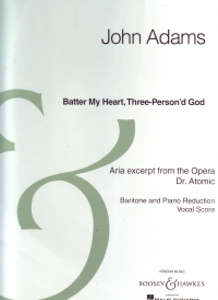 Adams Batter My Heart Three Persond God Bari/pf Sheet Music Songbook