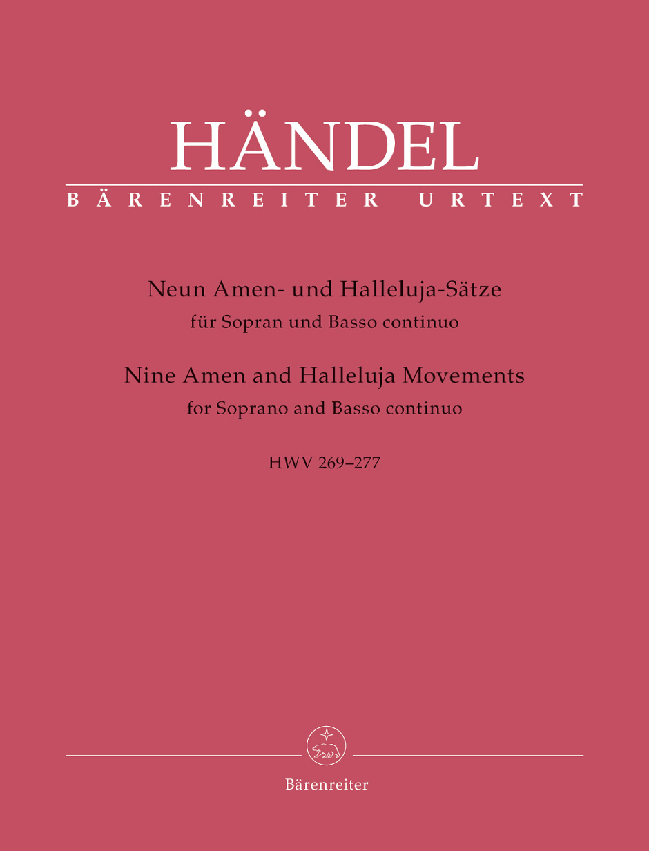 Handel Nine Amen & Hallelujah Movements Hwv269-277 Sheet Music Songbook
