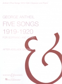 Antheil Five Songs Soprano & Piano Sheet Music Songbook