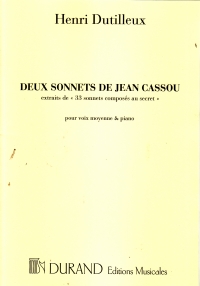 Dutilleux 2 Sonnets De Jean Cassou Voice & Piano Sheet Music Songbook