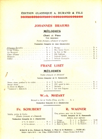 Brahms Damours Eternelles Von Ewiger Liebe Med Sheet Music Songbook