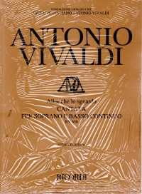 Vivaldi Allor Che Lo Sguardo Rv 650 Soprano & Bc Sheet Music Songbook