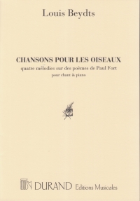 Beydts Chansons Pour Les Oiseaux High Voice & Pf Sheet Music Songbook