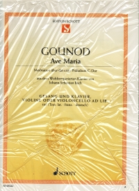 Bach / Gounod Ave Maria Low Voice & Piano Sheet Music Songbook