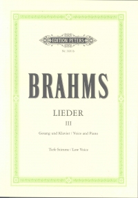 Brahms Complete Songs Volume 3 Med/low Voice Sheet Music Songbook