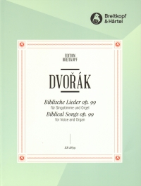 Dvorak Biblical Songs Op99 Voice & Organ Ger/cz Sheet Music Songbook