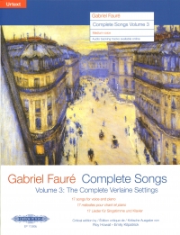Faure Complete Songs Vol 3 Verlaine Settings Mediu Sheet Music Songbook