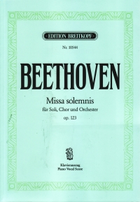 Beethoven Missa Solemnis D Op123 Vocal Score Sheet Music Songbook