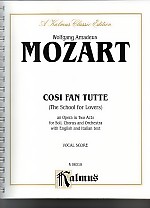 Mozart Cosi Fan Tutte It/eng Vocal Score Sheet Music Songbook
