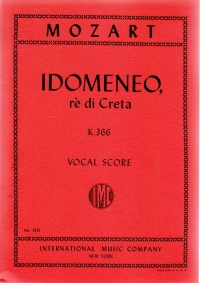 Mozart Idomeneo K366 Vocal Score Sheet Music Songbook