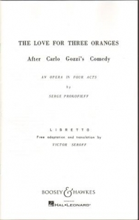 Prokofiev Love Of 3 Oranges (english) Libretto Sheet Music Songbook