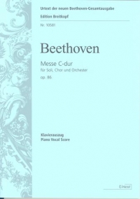 Beethoven Mass C Op86 Vocal Score Sheet Music Songbook