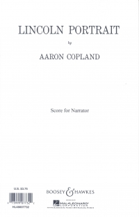 Copland Lincoln Portrait Libretto/narrators Part Sheet Music Songbook