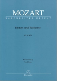 Mozart Bastien Und Bastienne Vocal Score Sheet Music Songbook
