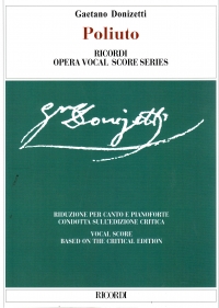 Donizetti Poliuto Vocal Score Sheet Music Songbook