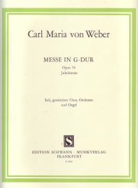 Weber Mass In G Op76 Vsc Sheet Music Songbook