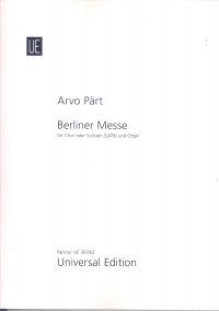 Part Berlin Mass Vocal Score Sheet Music Songbook