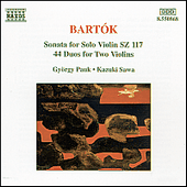 Bartok Sonata For Solo Violin 44 Duos Music Cd Sheet Music Songbook