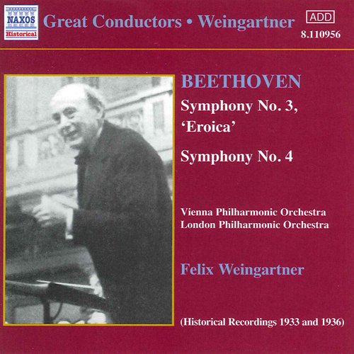 Beethoven Symphonies Nos 3 & 4 Weingartnermusic Cd Sheet Music Songbook