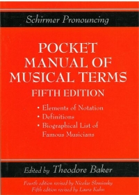 Pocket Manual Of Musical Terms Baker 5th Edition Sheet Music Songbook