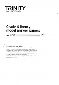 Trinity Theory Model Answer Papers 2013 Grade 6 Sheet Music Songbook
