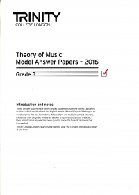 Trinity Theory Model Answer Papers 2016 Grade 3 Sheet Music Songbook