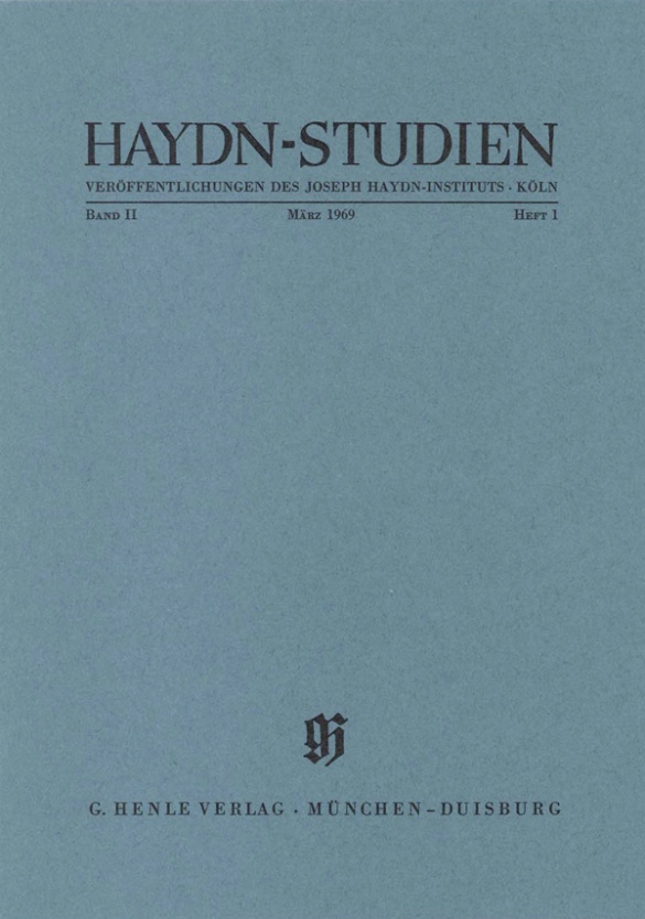 Haydn-studien Band 2 Heft 1 (marz 1969) Sheet Music Songbook