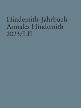 Hindemith-jahrbuch Vol. 52 Sheet Music Songbook