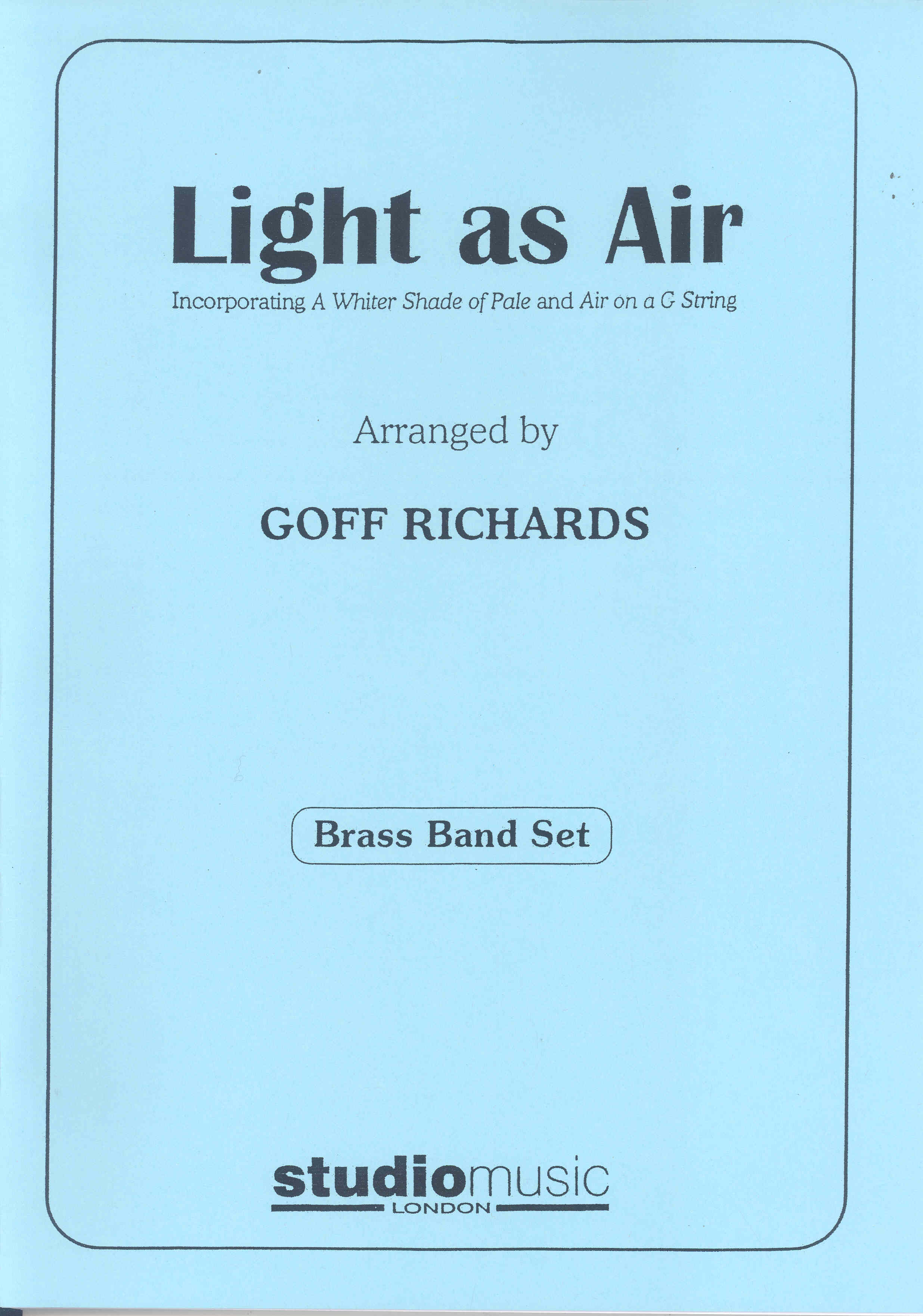 Richards Light As Air Brass Band Sheet Music Songbook