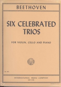 Beethoven 6 Celebrated Trios Vln/vc/pf Sheet Music Songbook