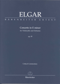 Elgar Concerto Emin Op85 Cello/orch Critical Rep Sheet Music Songbook